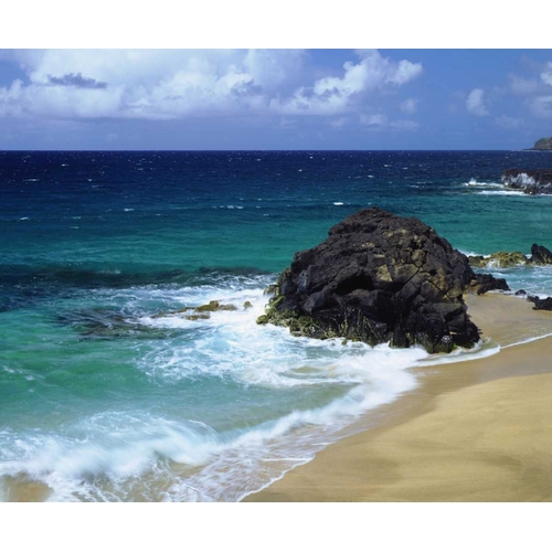 Hawaii, A wave breaks on a beach